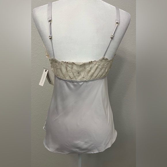 Anthropologie Flora Nikrooz Pale Silver Lace Trim Camisole NWT Small - Picture 5 of 8